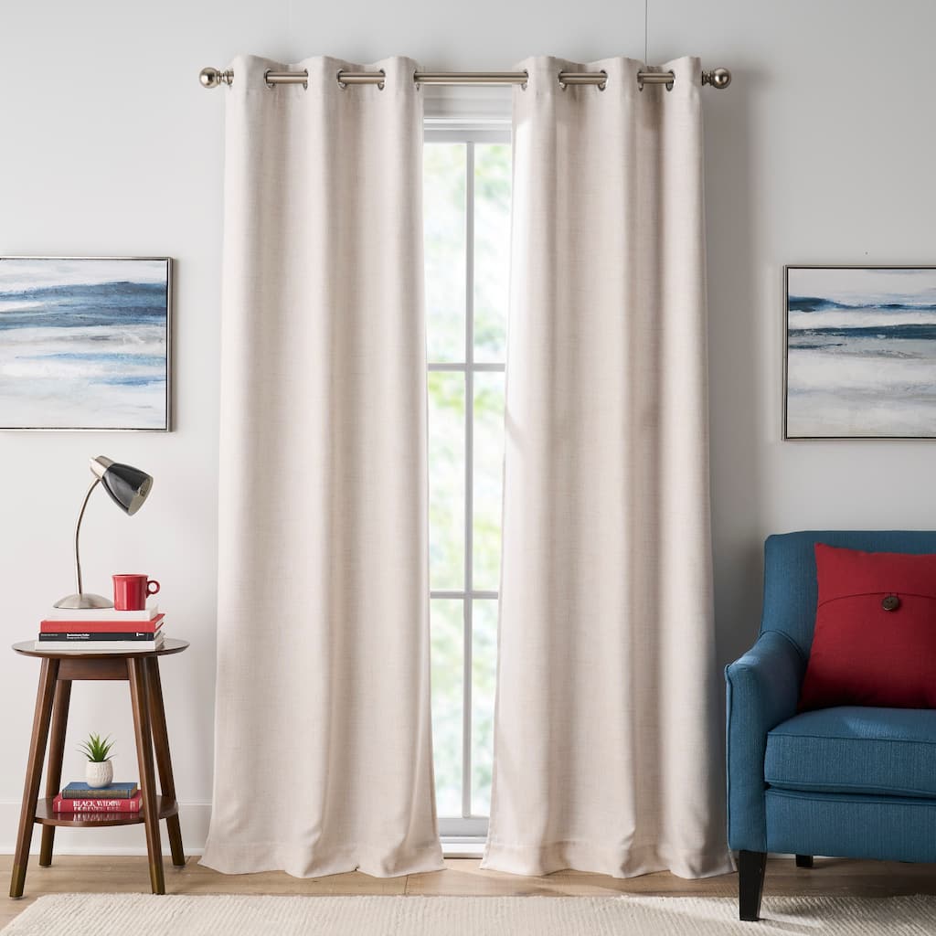 Tommy Hilfiger Hudson Grommet Window Curtain Panel Pair