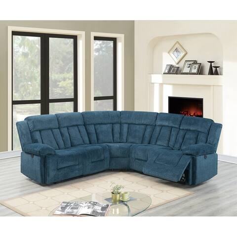 Chenille Power Motion Sectional