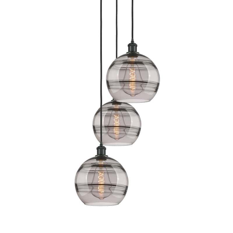 Innovations Lighting 113B-3P-36-17 Rochester Pendant Rochester 3 Light - Matte Black / Smoked