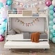 preview thumbnail 1 of 20, Twin Over FULL Metal Bunk Bed with Trundle 2-Side Ladder and Full-Length Guardrail, No Box Spring Needed Brown+White