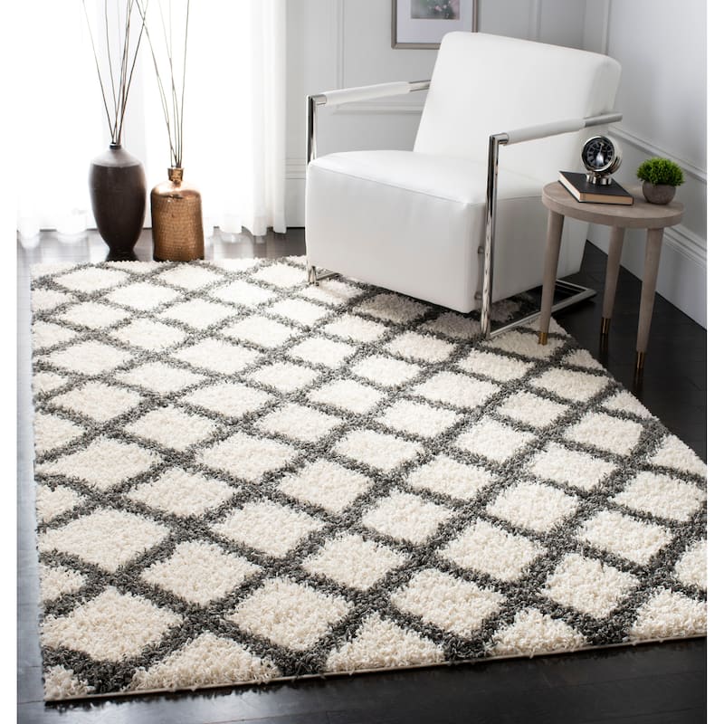 SAFAVIEH, Dallas Shag Rashmi Trellis 1.5-inch Thick Rug - 8'6" x 12'