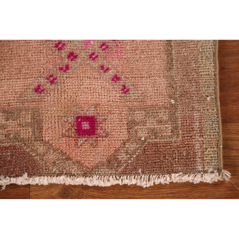 Hand Knotted Oriental 100% Wool Carpet Transitional Tribal Peach Anatolian Area Rug - 2' 6'' X 1' 6''
