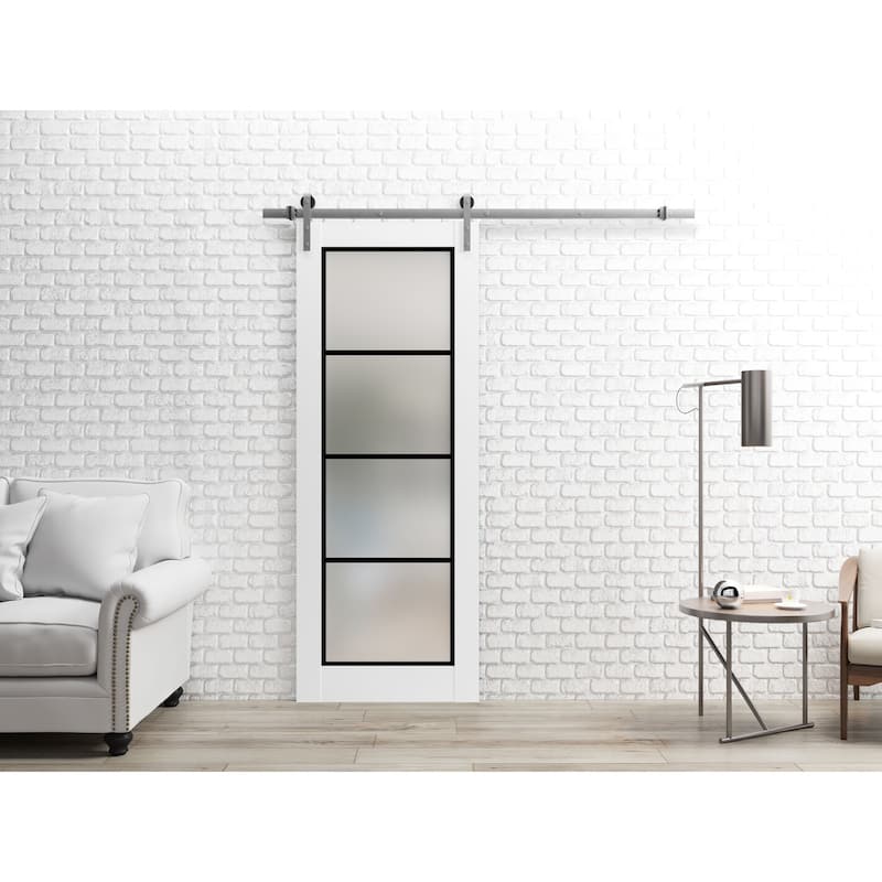 Sturdy Barn Door 18 x 80 Planum 2132 White Silk 6.6FT