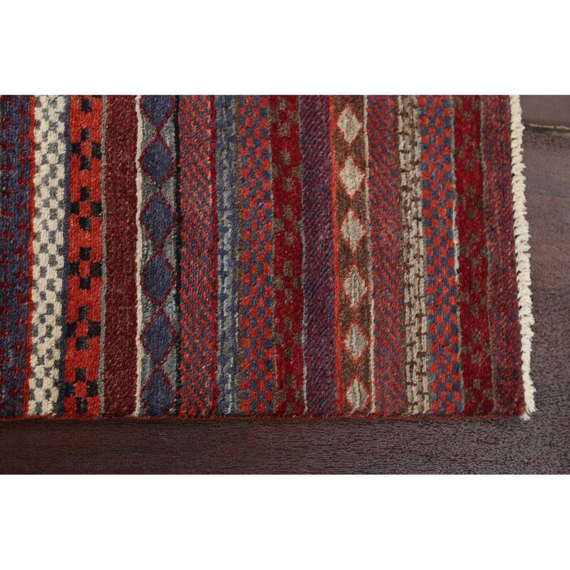 Geometric Tribal Gabbeh Kashkoli Oriental Area Rug Wool Hand-knotted - 2'8" x 4'1"