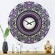 preview thumbnail 8 of 7, Designart 'Purple Fractal Pattern with Circles' Oversized Modern Wall CLock