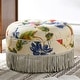 preview thumbnail 11 of 90, Yolanda Performance Fabric 25" Tufted Round Footstool Ottoman with Rope Fringe