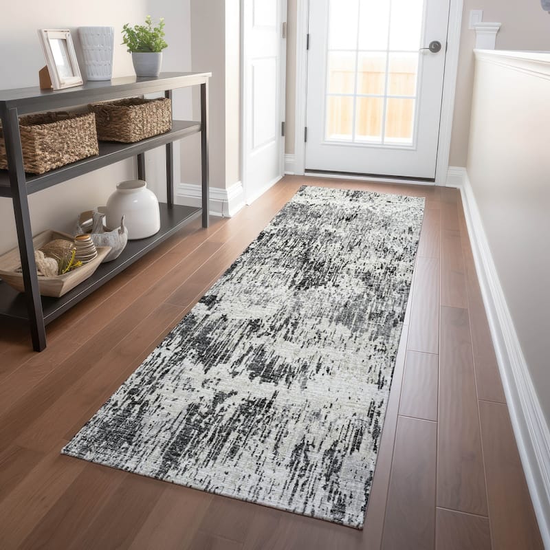 Premium Washable Super Soft Contemporar Abstract Mayfield Rug - Gray - 2' 3" x 7' 6" - Runner