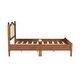 preview thumbnail 5 of 18, Wood Platform Bed with Natural Rattan Headboard, Minimalist Design for Bedroom