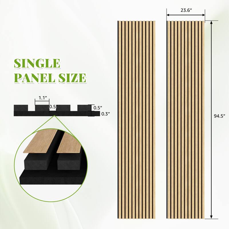 2Pcs Wood Slat Acoustic Wall Panels
