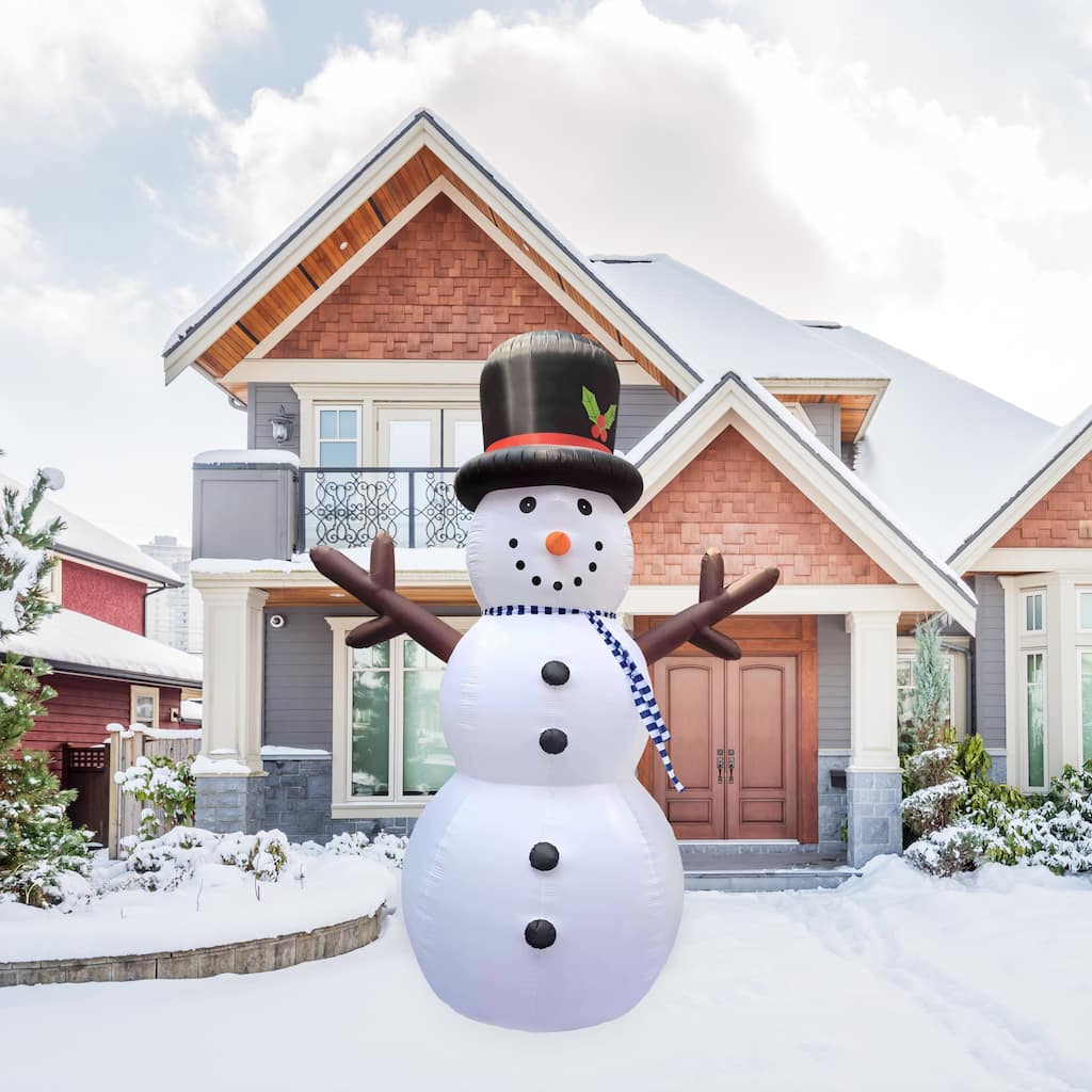 Lighted Inflatable Snowman Outdoor Commerical Christmas Decoration - 20' - White