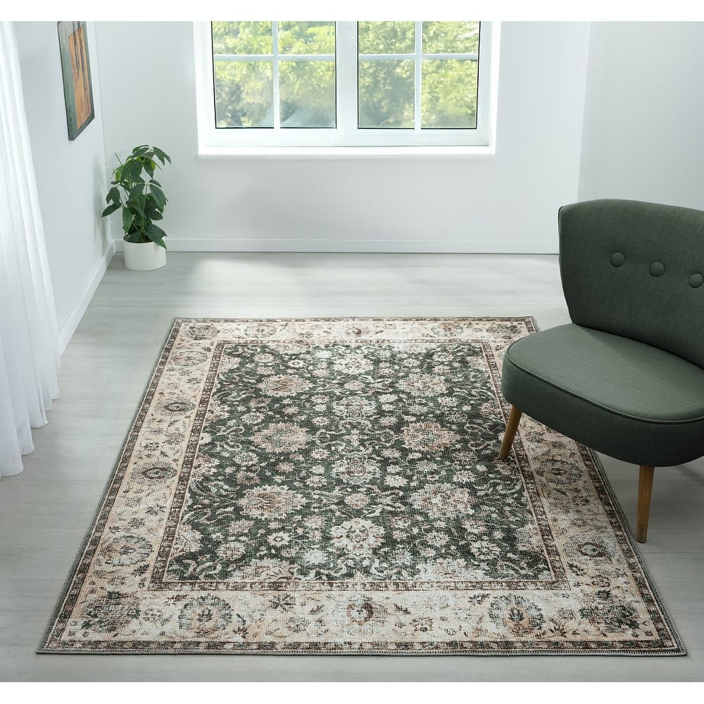 Legacy Cairo Traditional Bordered Washable Area Rug