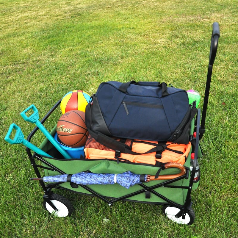Folding Wagon Garden Shopping Beach Cart，Assembled