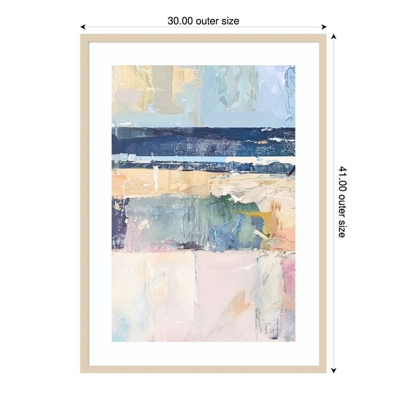 Fractured Horizons No. 1 by Raymond Powers Wood Framed Wall Art Print - Svelte Natural - 30 x 41 in