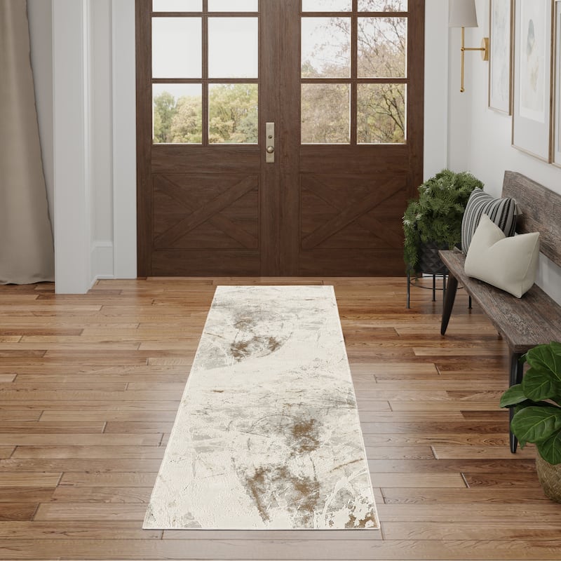Nourison Desire Indoor only Grey Abstract Area Rug
