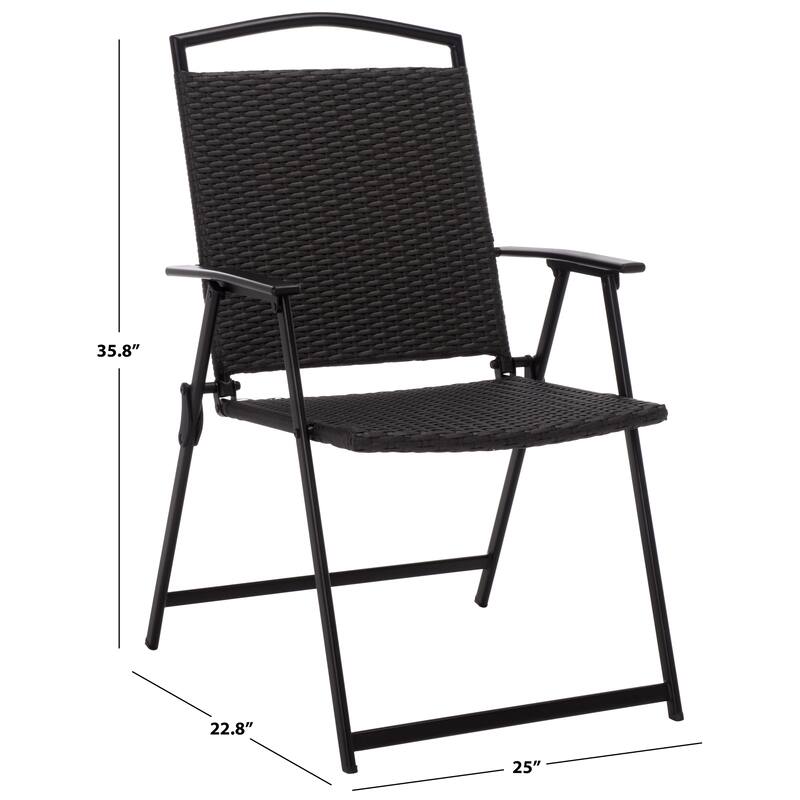 SAFAVIEH Outdoor Living Dory Folding Chair (Set of 2) - 25"W x 23"D x 36"H