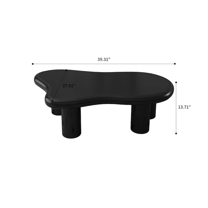 Modern Minimalist Cloud Coffee Table with Wood Legs for Bedrooms, Living Rooms and Lounges