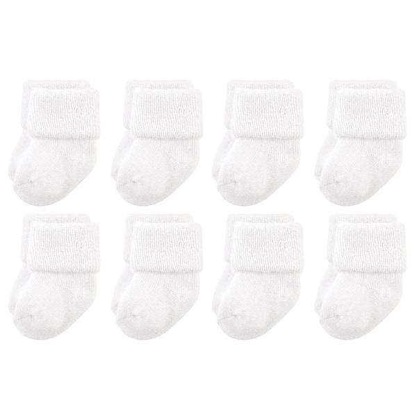 slide 1 of 1, Luvable Friends Baby Unisex Newborn and Baby Terry Socks, White 0-6 Months - White