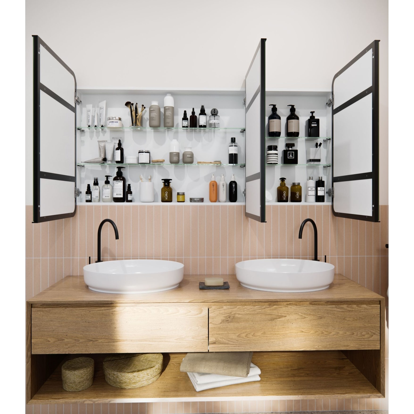 Glass Warehouse SC3-SQ-60X32 Calla 60" x 32" Framed Triple Door