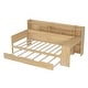 preview thumbnail 17 of 27, Wooden Twin Size Daybed with Storage Shelves, Twin Trundle and Desk Natural