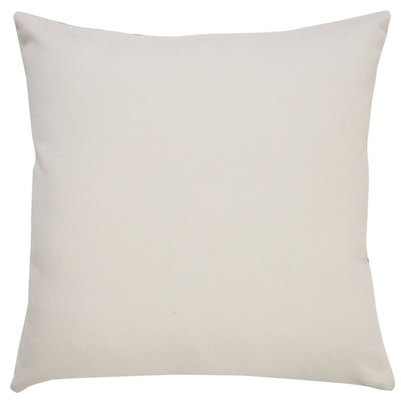 20" Black and Cream Geometric Square Outdoor Patio Throw Pillow