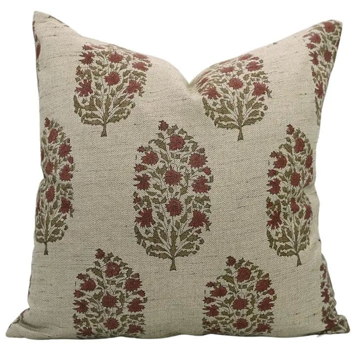 Cultural Block Print Linen Blend Cushion Cover - Virat