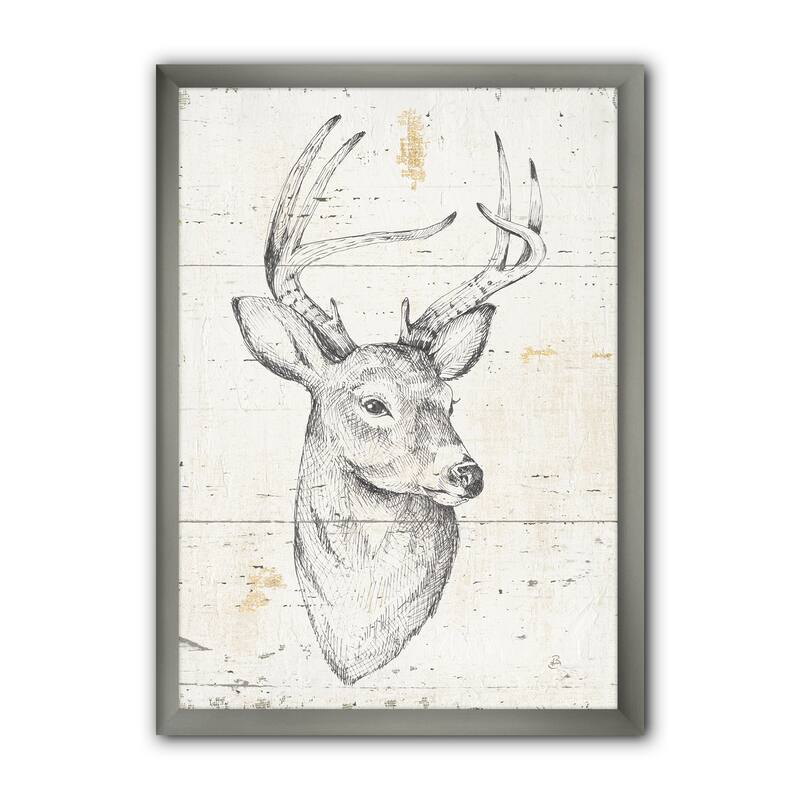 Designart "Deer Wild and Beautiful II" Wildlife Animal Framed Art Print