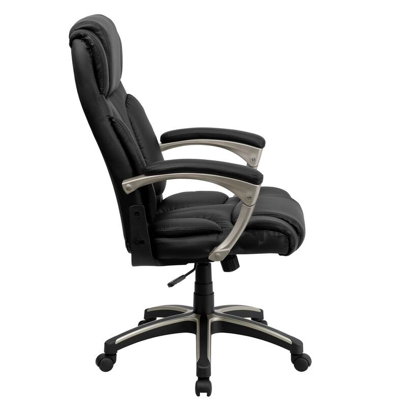 High Back Folding LeatherSoft Executive Swivel Office Chair with Arms