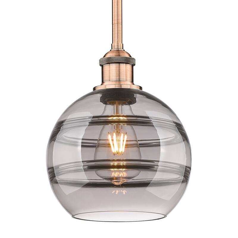 Innovations Lighting 616-1S 9 8 Rochester Pendant Rochester 8" Wide - Antique Copper / Light Smoke