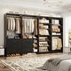 preview thumbnail 11 of 13, Cimly Set of 4 Closet Organizer with Drawers and Shoe Rack, Freestanding Closet System with Hanging Rods Black
