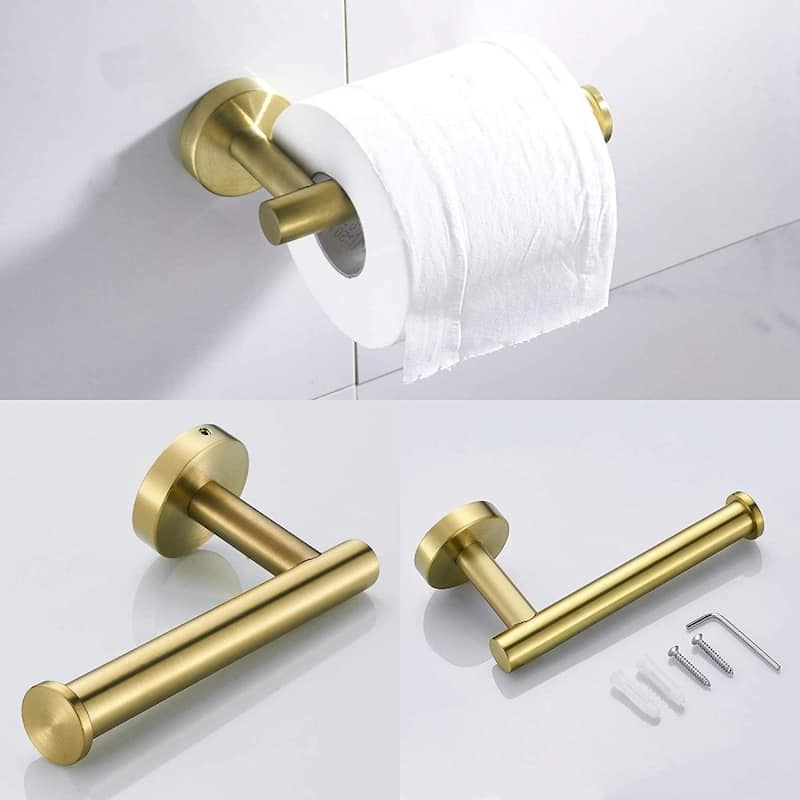 3-Piece Bath Hardware Set with Towel Hook and Toilet Paper Holder and 12 in. Towel Bar in Stainless Steel
