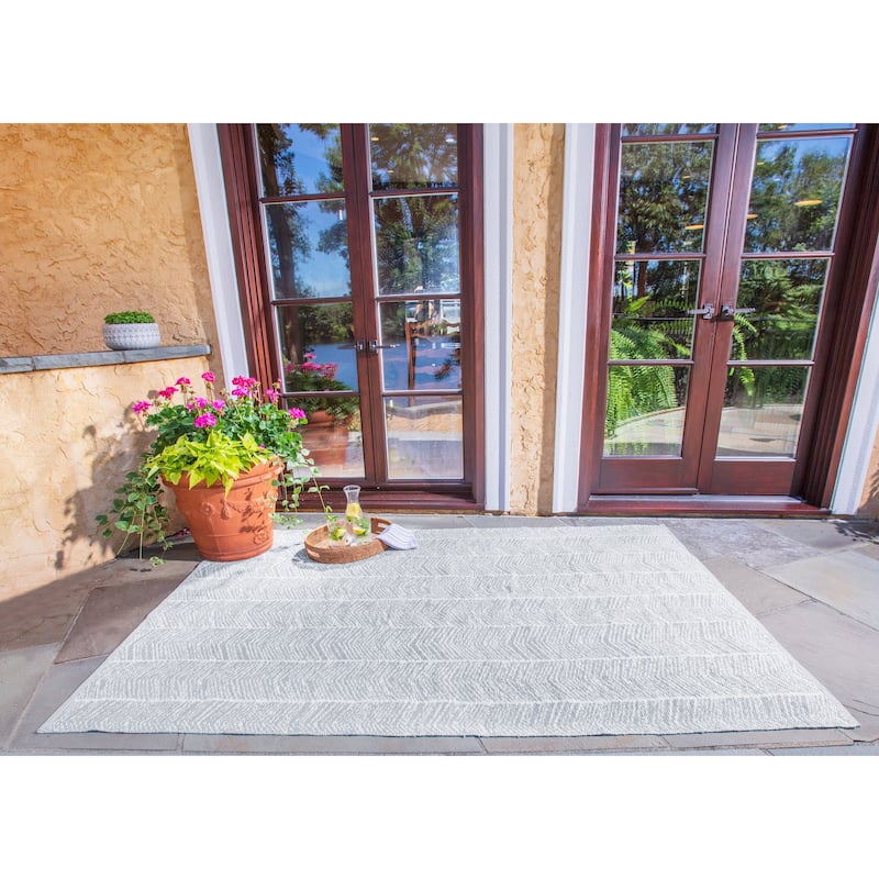 Erin Gates by Momeni Easton Congress Hand Woven Indoor Outdoor Rug - 2'X3' - Grey