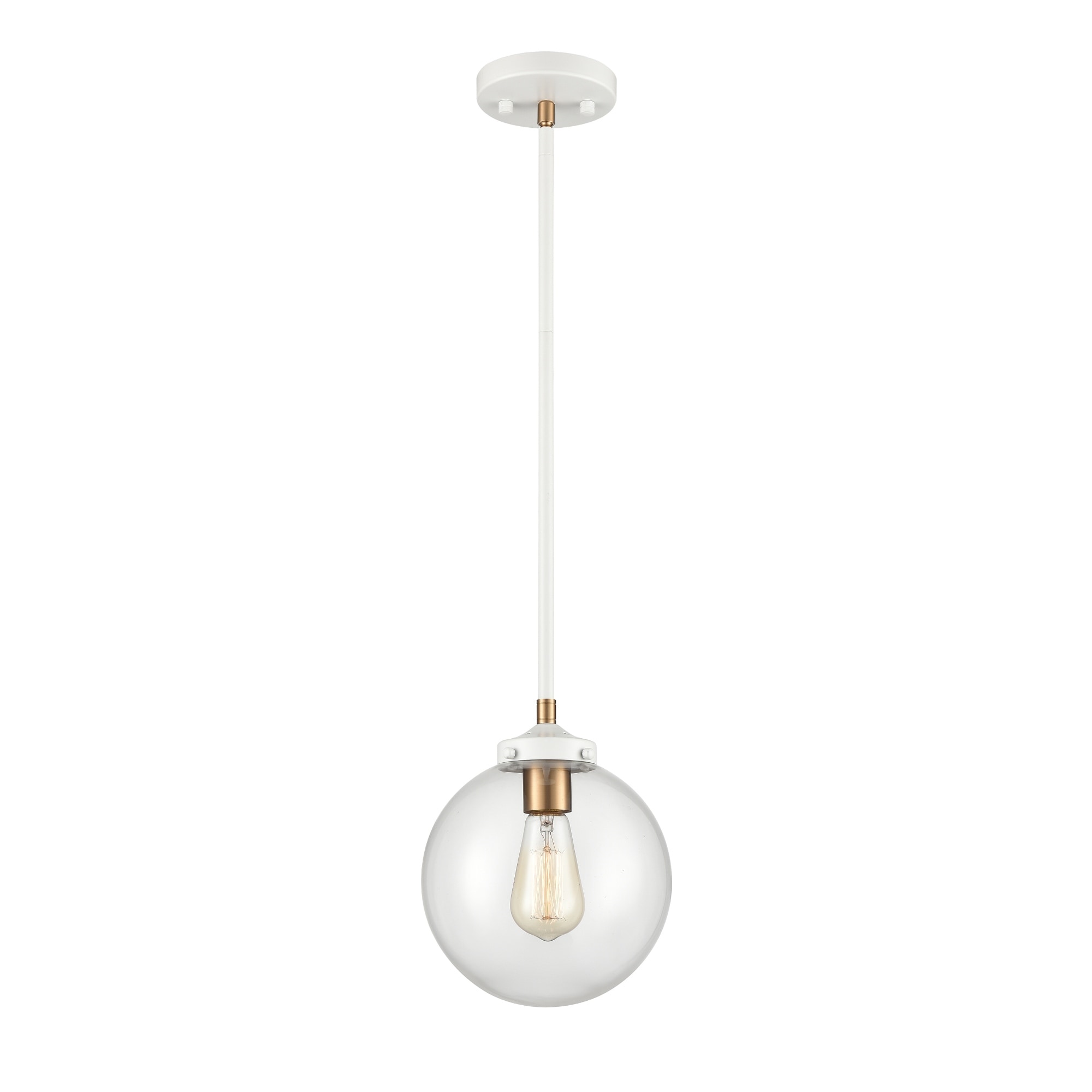1-Light Hanging Mini Ceiling Pendant Light with Globe Shade - 10"
