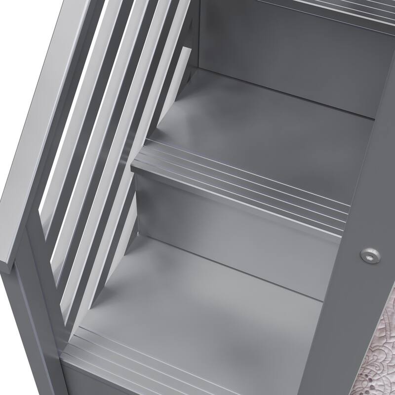 Max and Lily Twin over Twin Low Bunk Bed with Staircase