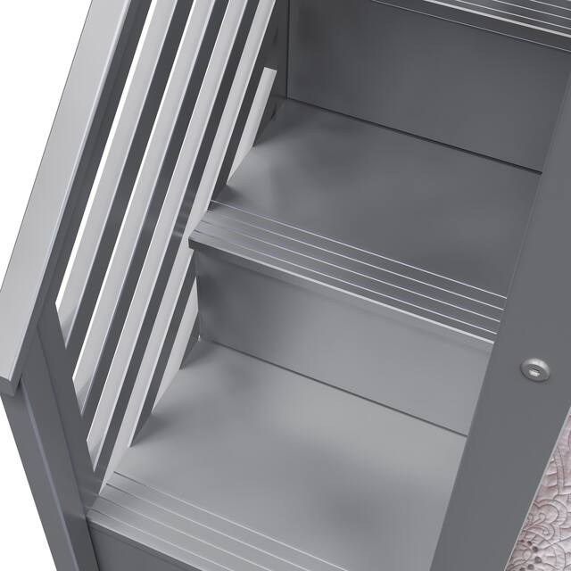Max and Lily Twin over Twin Low Bunk Bed with Staircase