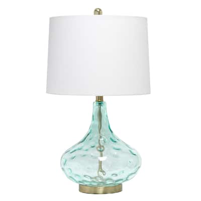 24" Modern Refined Bubbly Colored Glass Table Lamp