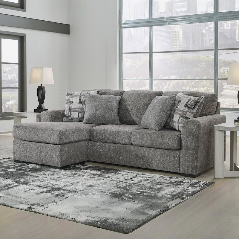 Signature Design by Ashley Gardiner Pewter Sofa Chaise - 101"W x 63"D x 40"H - 101"W x 63"D x 40"H - Pewter