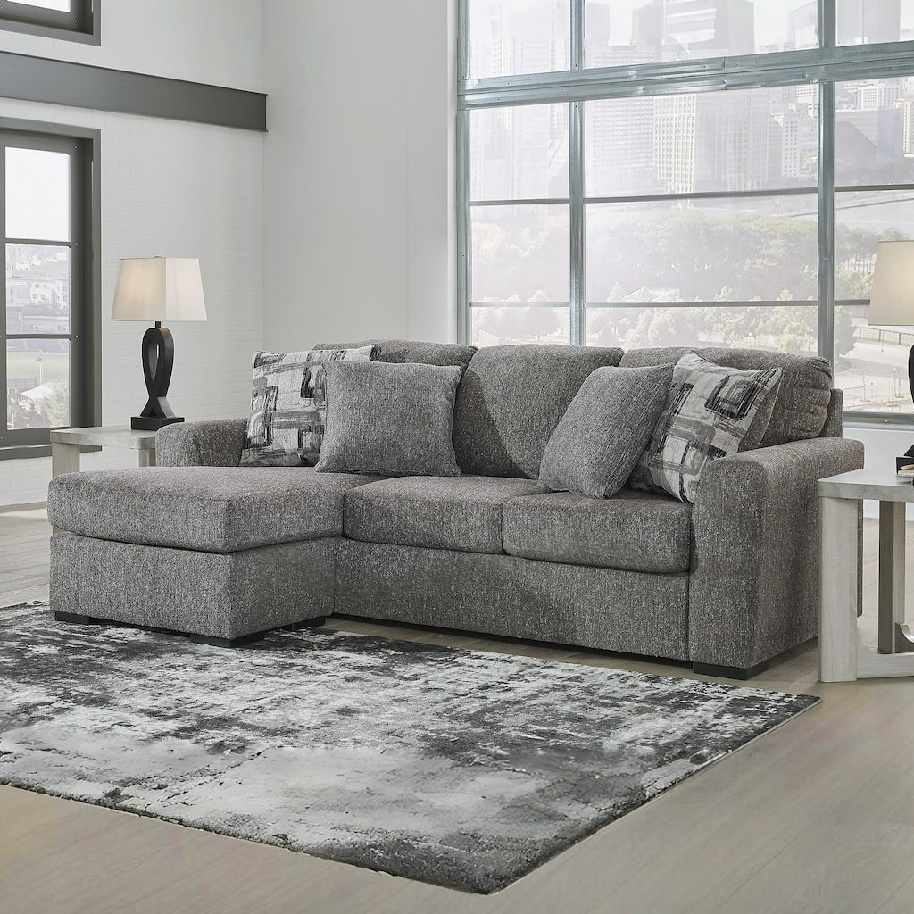 Signature Design by Ashley Gardiner Pewter Sofa Chaise - 101"W x 63"D x 40"H