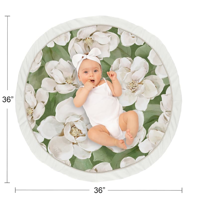Boho Flower Floral Girl Baby Tummy Time Playmat Ivory Shabby Chic Bohemian Watercolor Garden Nature Modern Elegant Beige Taupe