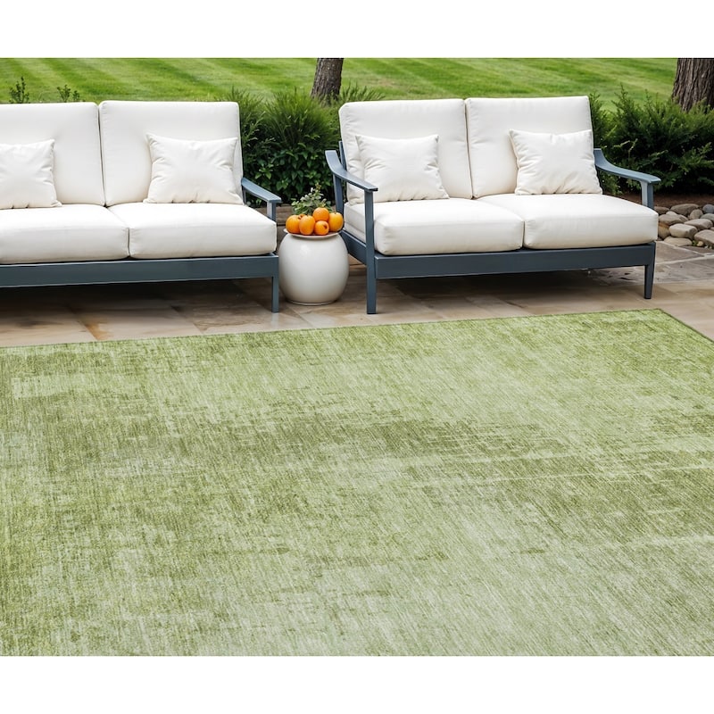 HomeRoots Abstract Transitional Rectangle Outdoor Rug - 9' X 12'