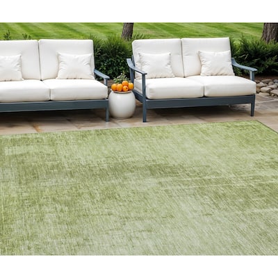 HomeRoots Abstract Transitional Rectangle Outdoor Rug