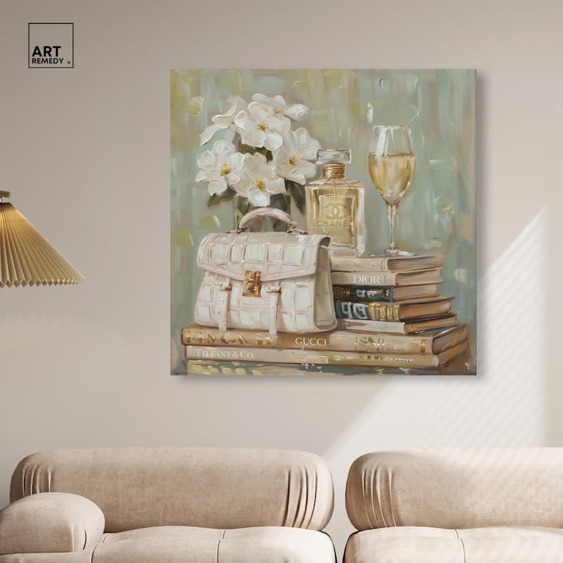 Sage Green Glam Canvas by Art Remedy, Gallery Wrapped