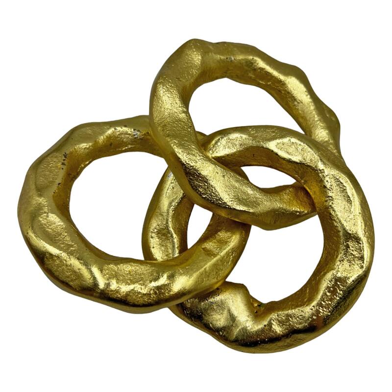 Decorative Handmade Aluminum Modern Chain Sculpture in Gold