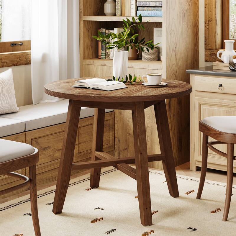 Solid Wood Round Dining Table, Kitchen Table, End/Side Table for Living/Dining Room, Kitchen, Apartment