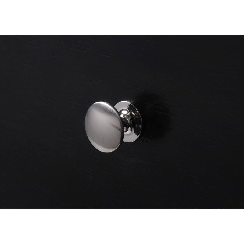 Contemporary Black Nightstand, 2 Drawers, Jewelry Tray, Solid Wood Bedroom Furniture - Black