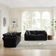 preview thumbnail 126 of 162, Cloud Chenille Upholstered Modular Sectional Sofa with DIY Combination Design Black 2-Seater Sofa*2