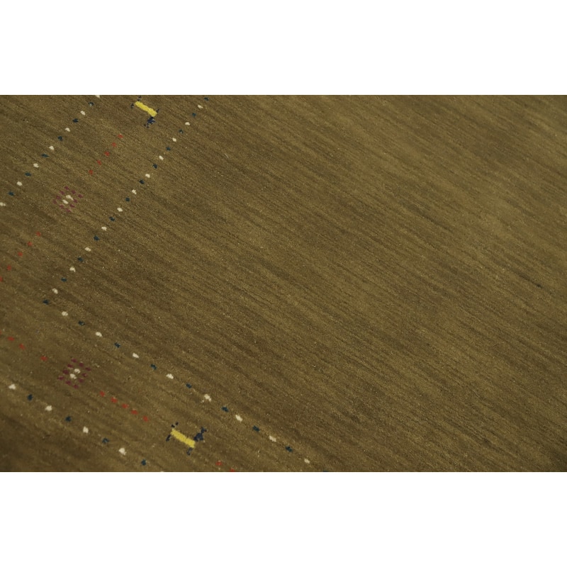 Hand Knotted Oriental 100% Wool Carpet Tribal Animal Pictorial Green Gabbeh Area Rug - 7' 9'' X 4' 11''