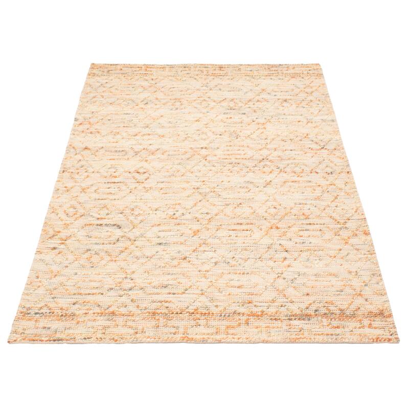 ECARPETGALLERY Braid weave Sienna Beige Wool Rug - 5'1 x 7'11