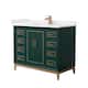 Option Green / White Quartz Top / Satin Bronze Hardware