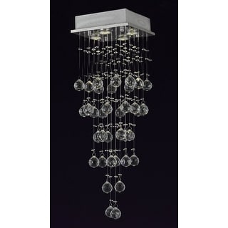 Modern Crystal Rain Drop Chandelier 4 Lights with 40MM Crystal Balls - Chandeliers For Bedrooms by Overstock.com