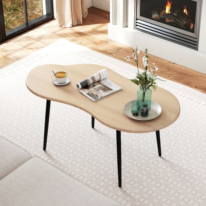 Gymax Cloud Shape Coffee TableIrregular Center Table w/ Metal
